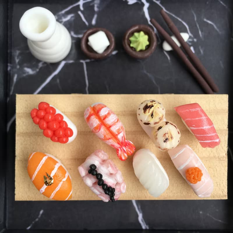 尤朵拉小屋 生日禮物、情人節禮物、袖珍日本鮭魚壽司、飾品盒