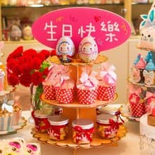 現貨可超取 生日塔 女孩粉 王子公主-生日快樂款 CAKE-001