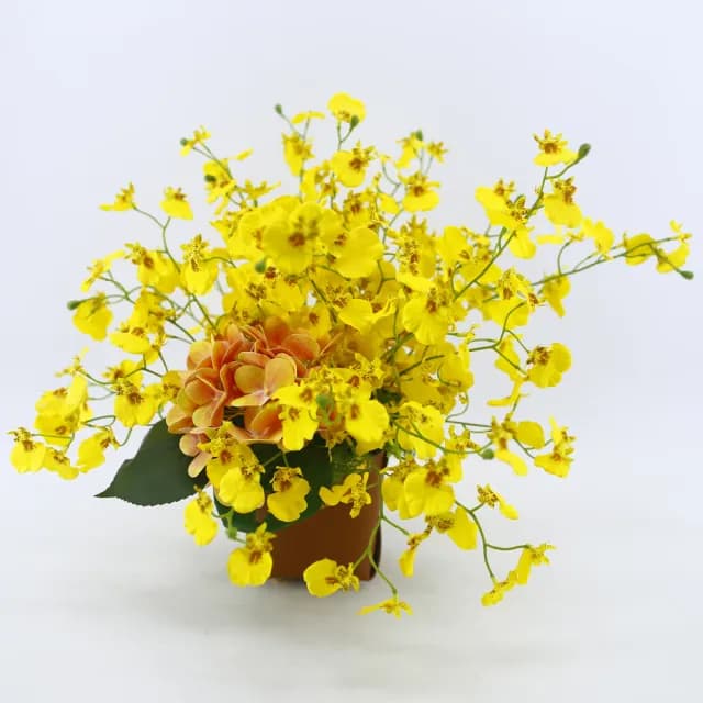 【HUGO DECO 榆果傢飾】文心蘭皮革盆香氛花藝(擬真花/端午節/花禮/送花/送禮)