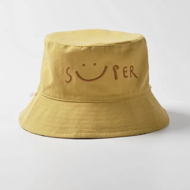 【橘魔法】微笑動物集合雙面戴防曬漁夫帽(有防風繩 遮陽帽 帽子 盆帽 圓帽 男童 童帽 中童 兒童 童裝)