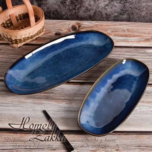 【Homely Zakka】日式創意星空窯變釉陶瓷餐盤碗餐具_4件組(湯盤 餐具 餐盤 盤子 器皿)