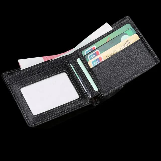 【PUSH!】精品皮件頭層牛皮短款錢包橫款超薄簡約真皮包包 錢夾(皮夾PUSH32)