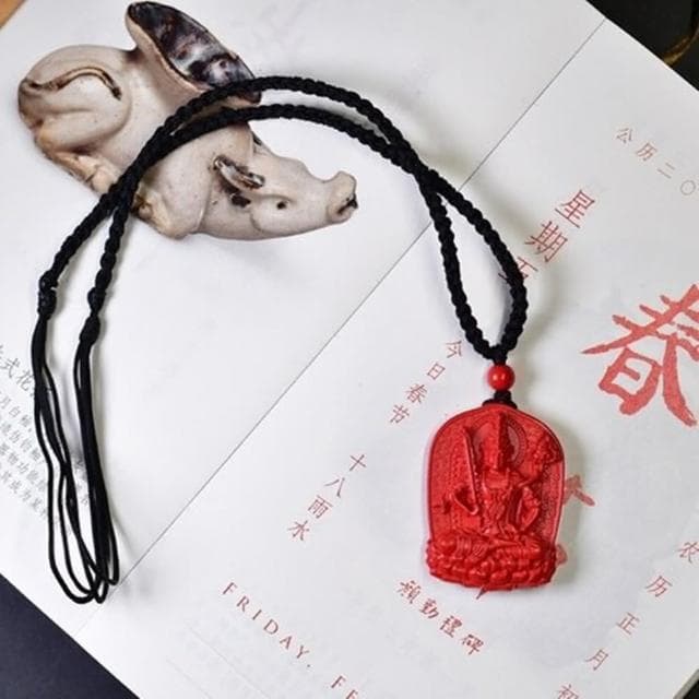 【米蘭精品】現貨+預購 硃砂項鍊掛牌吊墜(觀音菩薩八大守護神男女配件情人節生日聖誕節交換禮物8款74al42)