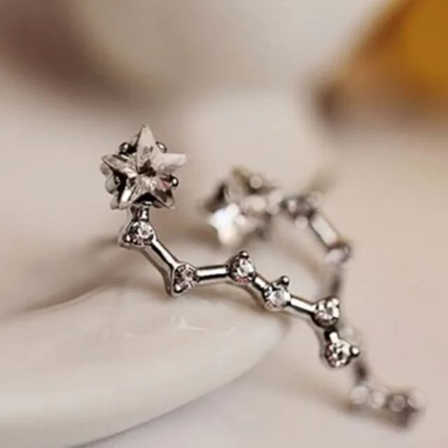 【米蘭精品】現貨+預購 鑲鑽耳環耳飾(時尚特別北斗星造型情人節生日聖誕節交換禮物女飾品73du22)