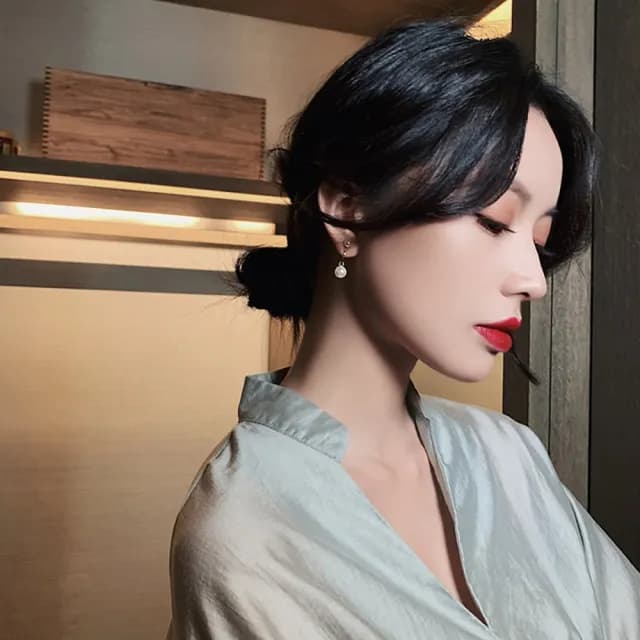 【MISS KOREA】韓國設計S925銀針浪漫氣質交叉珍珠造型耳環(S925銀針耳環 交叉耳環 珍珠耳環)