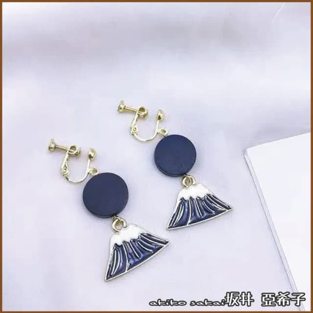 【Akiko Sakai】富士山日出幾何造型手作耳環(生日 送禮 禮物)