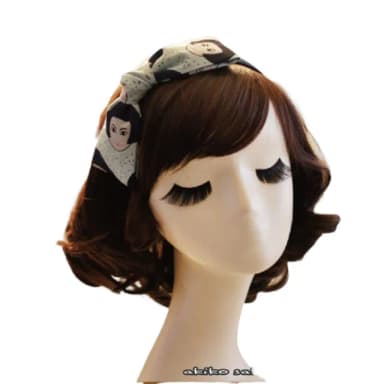 【Akiko Sakai】和風少女塗鴉蝴蝶結造型髮箍 -單一色系(生日 送禮 禮物)