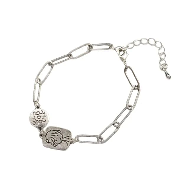 【Akiko Sakai】中性風格率性男孩仿舊造型手鍊(生日 送禮 禮物)