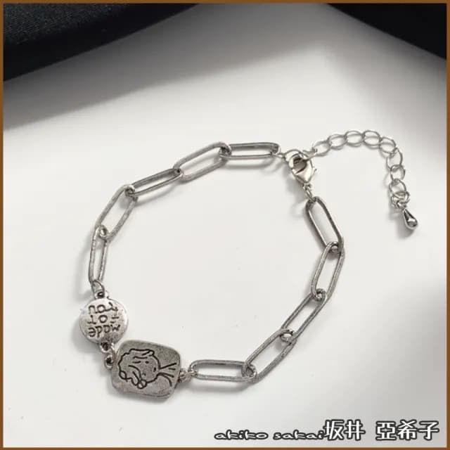 【Akiko Sakai】中性風格率性男孩仿舊造型手鍊(生日 送禮 禮物)