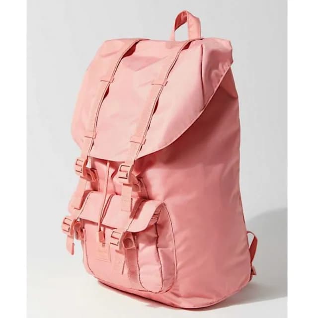 【Herschel】情人節禮物 Little America 中型 粉紅 粉色 磁扣 厚筆電夾層 輕量帆布 防潑水 背包 後背包 防
