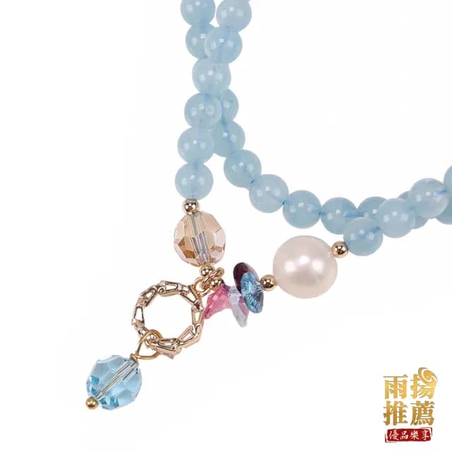 【雨揚】【週年慶】水中精靈海藍寶多圈式手鍊