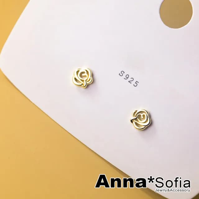 【AnnaSofia】925純銀針耳針耳環-鏤空玫瑰 現貨 送禮(金系) - momo購物網 - 好評推薦 -