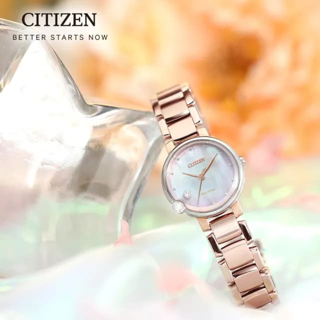 【CITIZEN 星辰】L系列 雙鑽柔美時尚女錶 禮物 推薦(EW5588-81Y)