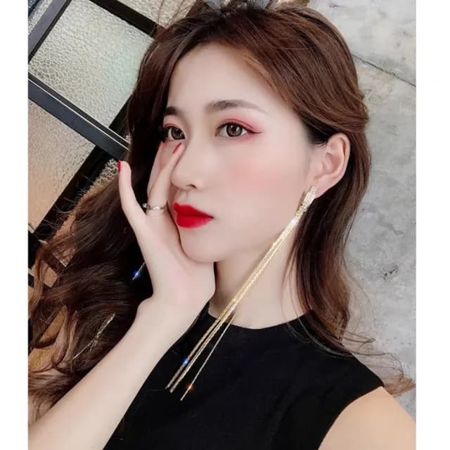 【bibi】氣場女王超長流蘇耳環女網紅誇張耳飾新款潮韓國個性大氣耳墜