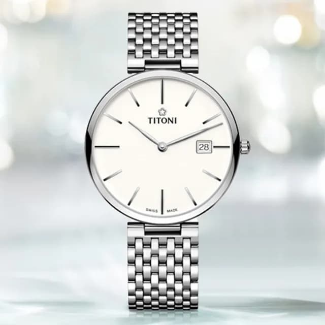 【TITONI 梅花錶】纖薄系列 輕量機械腕錶 畢業禮物 送禮 推薦(82718S-606)