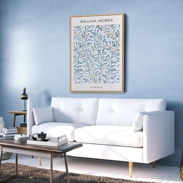 【菠蘿選畫所】William Morris 柳枝-42x60cm(春天藍色掛畫/裝飾畫/開店送禮/北歐風)