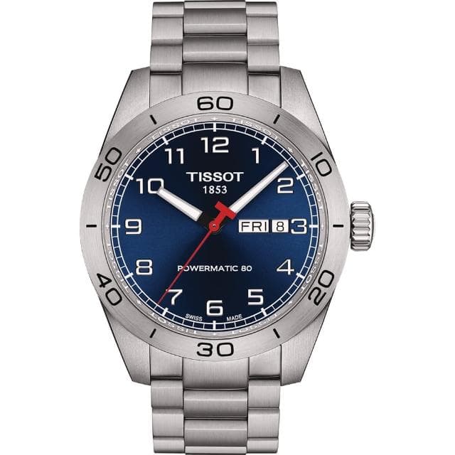 【TISSOT 天梭 官方授權】PRS 516 賽車機械錶-藍/42mm 母親節 禮物 送禮(T1314301104200)