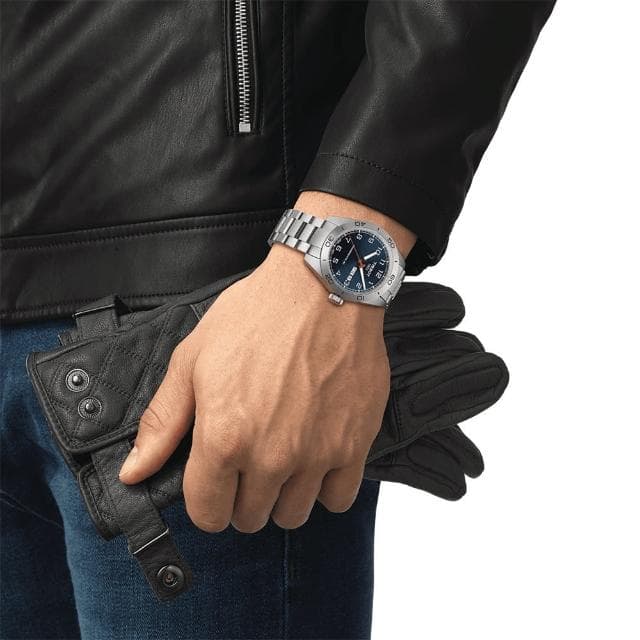 【TISSOT 天梭 官方授權】PRS 516 賽車機械錶-藍/42mm 母親節 禮物 送禮(T1314301104200)