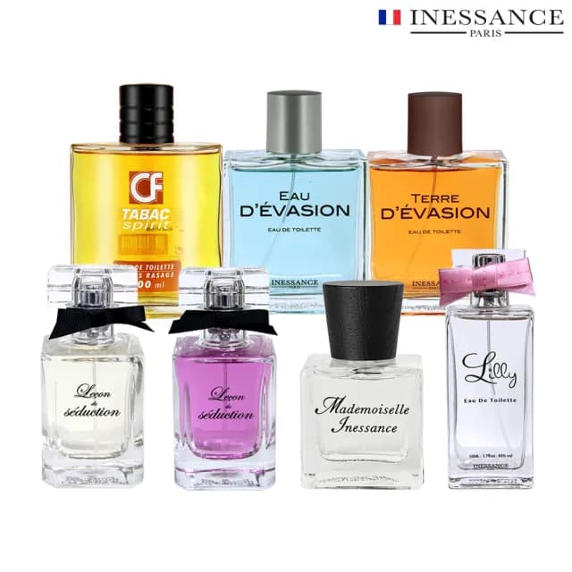 即期品【法國INESSANCE】女性淡香精男性淡香水(迷戀/難以抗拒/白月光/森活地/蔚藍海/木質古龍)