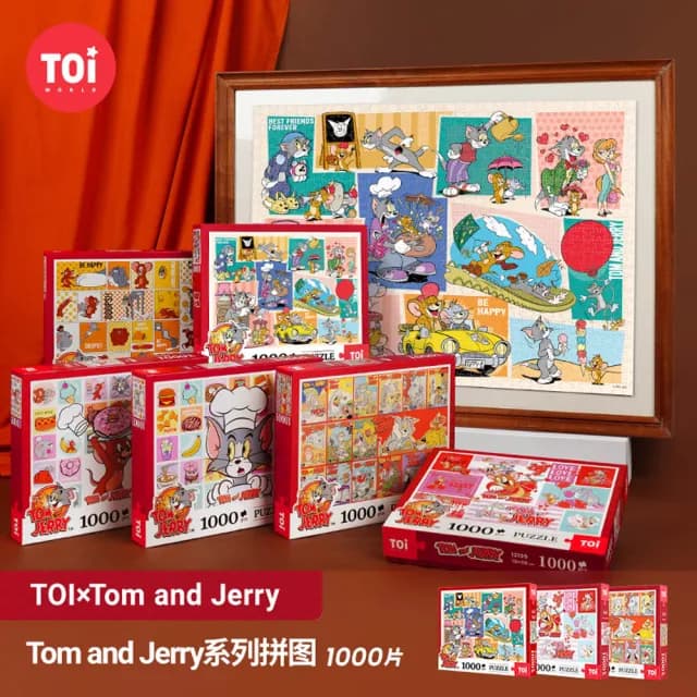 【TOi 圖益】拼圖1000片Tom and Jerry湯姆貓和傑利鼠永遠好朋友(動漫插畫  DIY生日益智桌遊開學季送禮物)