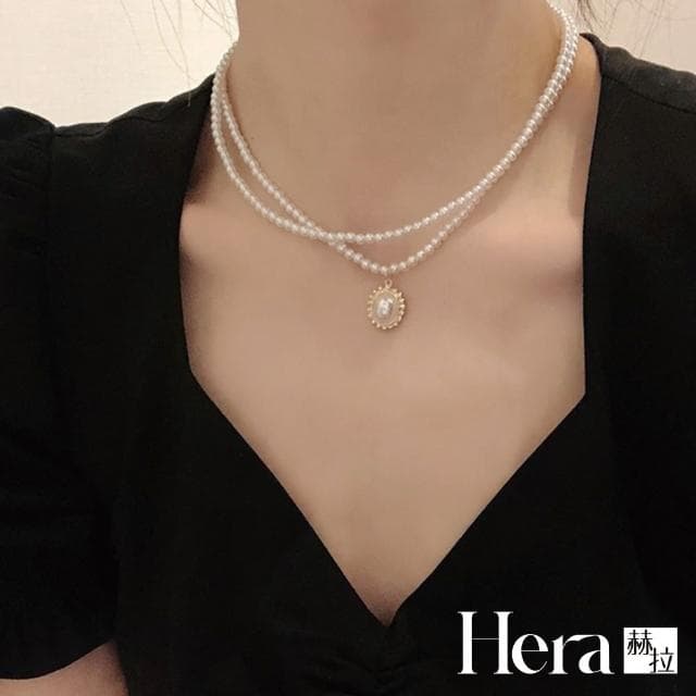 【HERA 赫拉】巴洛克復古珍珠雙層鎖骨練 H111062104(項鍊 項鏈 母情人節禮物 生日禮物)