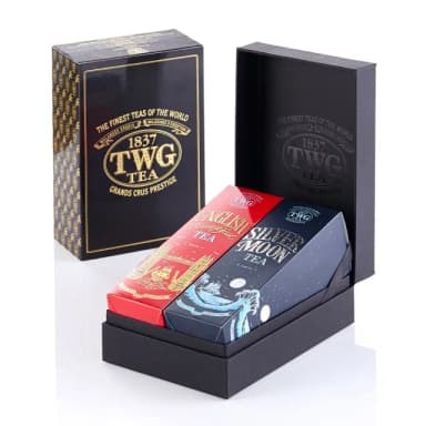 【TWG Tea】時尚茶罐雙入禮盒組 英式早餐茶100g+銀月綠茶100g(紅茶+綠茶)