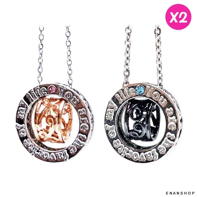【ENANSHOP 惡南宅急店】簍空雕紋雙環項鍊2入組 韓國流行 項鍊 多款任選 情侶對練 情人節禮物-0