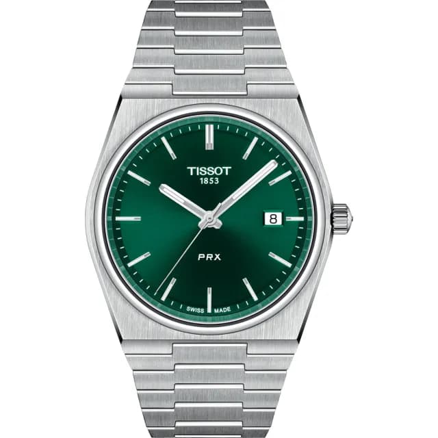 【TISSOT 天梭 官方授權】PRX系列 70年代復刻石英錶-綠/40mm 禮物 送禮 推薦(T1374101109100)