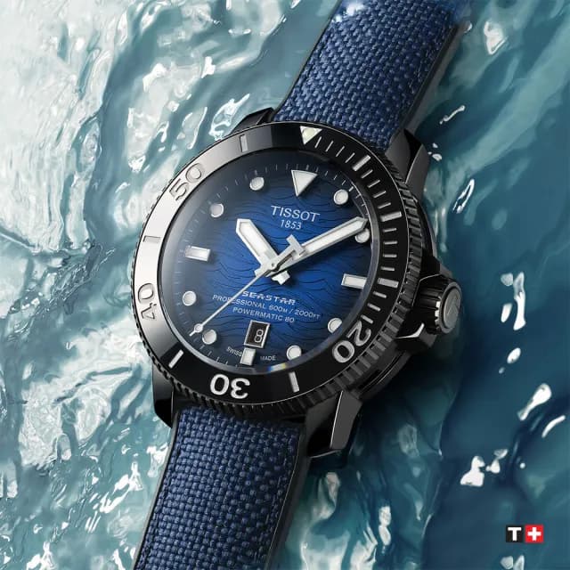 【TISSOT 天梭 官方授權】Seastar 2000 專業600米潛水機械錶-46mm 禮物 送禮 推薦(T1206073704100)