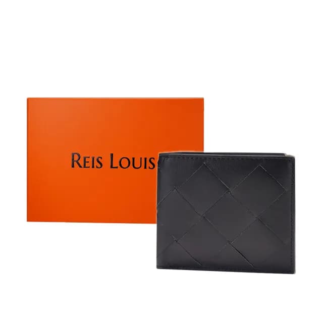 【REIS LOUIS 李斯路易斯】父親節禮物 真皮包包  歐尼斯編織牛皮短夾 RL818(牛皮、多夾層、男士短夾)