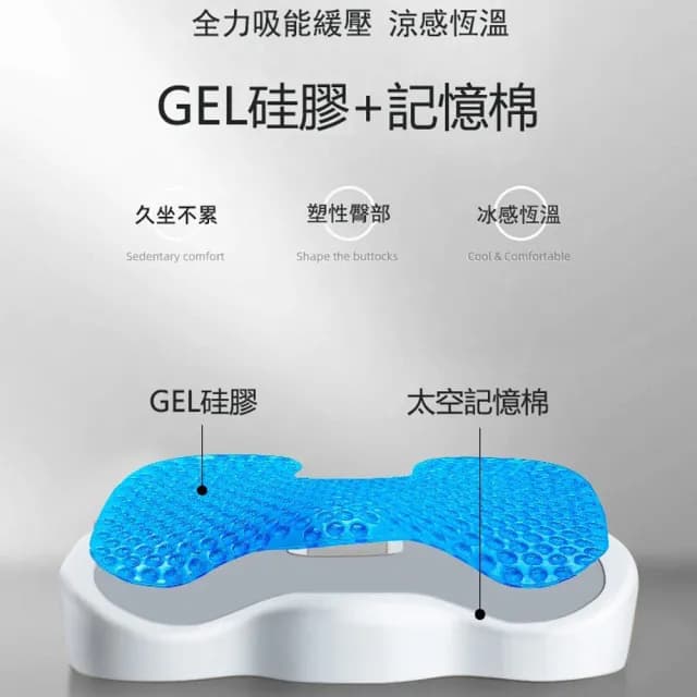 【Kyhome】3D網眼蜂巢凝膠坐墊 減壓坐墊 U型椅墊 美臀護腰 家用/辦公 交換禮物