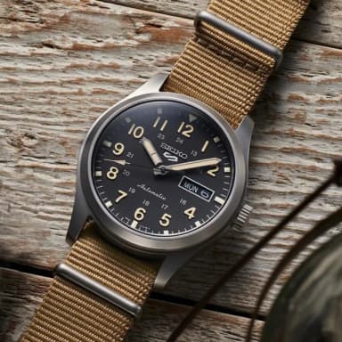 【SEIKO 精工】5 Sports系列 Lineup 復古軍風 機械腕錶 母親節 禮物 推薦(SRPG35K1/4R36-10A0U)