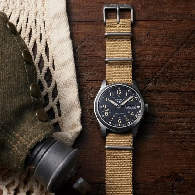 【SEIKO 精工】5 Sports系列 Lineup 復古軍風 機械腕錶 母親節 禮物 推薦(SRPG35K1/4R36-10A0U)