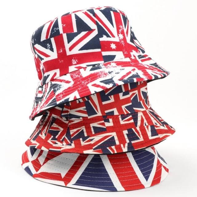 【米蘭精品】現貨+預購 漁夫帽遮陽帽(英國國旗印花雙面戴男女帽子情人節生日聖誕節交換禮物3款74cq6)