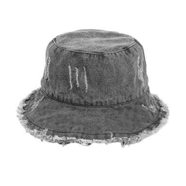 【米蘭精品】現貨+預購 漁夫帽遮陽帽(磨破毛邊水洗牛仔男女帽子情人節生日聖誕節交換禮物5色74cq1)