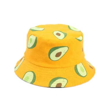 【米蘭精品】現貨+預購 漁夫帽遮陽帽(酪梨印花雙面戴帆布男女帽子情人節生日聖誕節交換禮物4色74cq4)