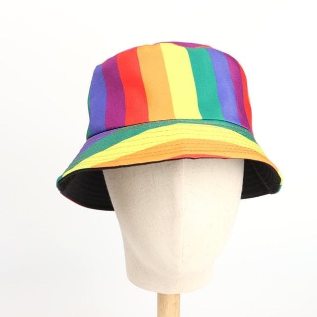 【米蘭精品】現貨+預購 漁夫帽遮陽帽(印花盆帽平頂雙面男女帽子情人節生日聖誕節交換禮物4款74cq67)