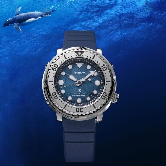 【SEIKO 精工】Prospex  南極企鵝遨遊冰海 200米潛水機械錶指針錶 手錶 禮物 畢業(4R35-04Z0G/SRPH77K1)