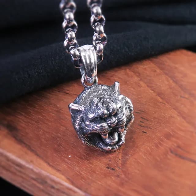 【ART64】霸氣猛虎 老虎項鍊(925純銀項鍊 男生項鍊 情人節禮物)