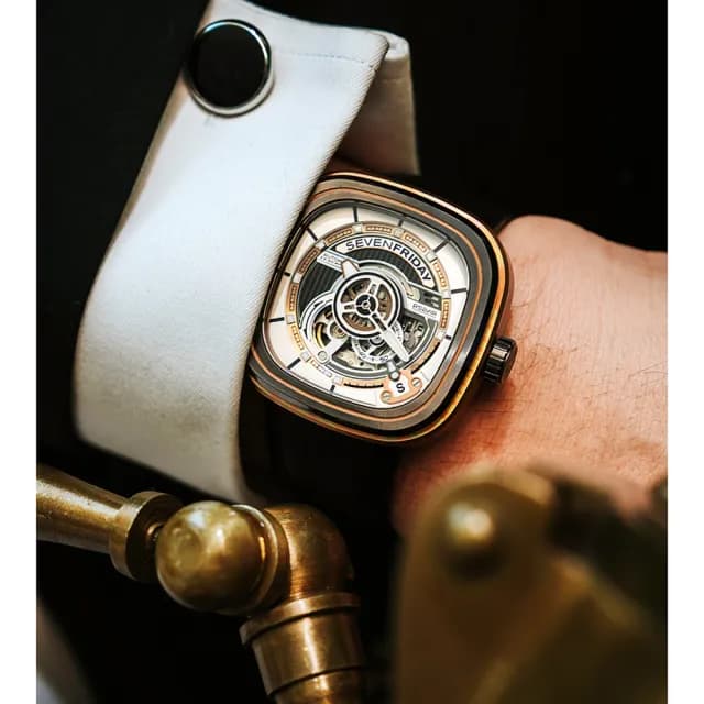 【SEVENFRIDAY】大馬士革工法自動上鍊機械錶-黑色/47.6x47mm 送禮 禮物 推薦(PS2/02)