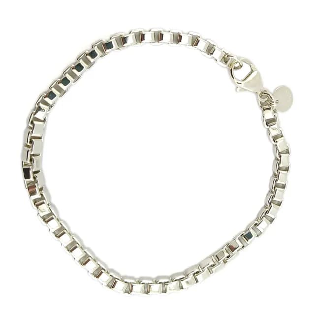 【Tiffany&Co. 蒂芙尼】925純銀-威尼斯手鍊