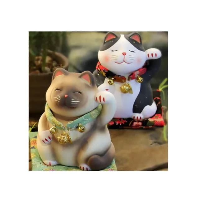 【A&R】招財好運陶瓷貓 袖珍款 三款任選(招財貓 財神爺 生日禮物 開運擺飾 開店送禮 開業禮品 居家擺飾)