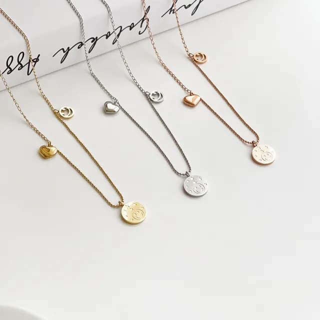 【UME.Acce】愛心笑臉星星鈦鋼項鍊(鈦鋼 項鍊 鈦鋼項鍊 愛心 笑臉 星星)