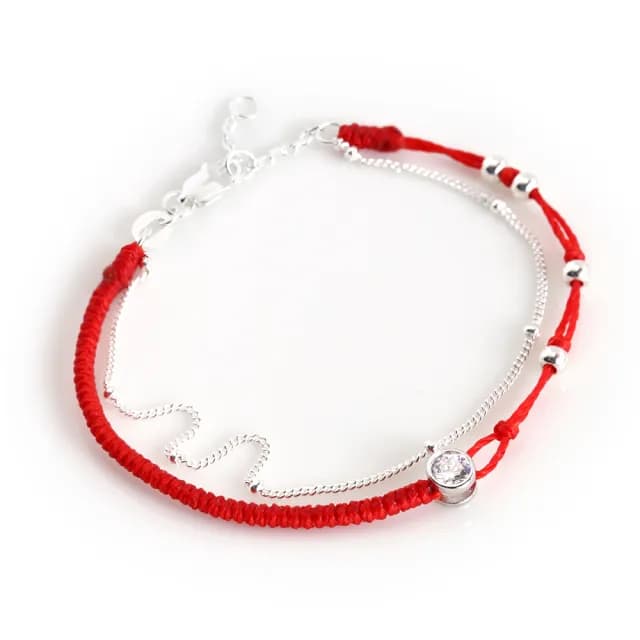 【GIUMKA】紅線手鍊．925純銀．紅繩．單鑽．蠟繩(紅色．開運禮物)
