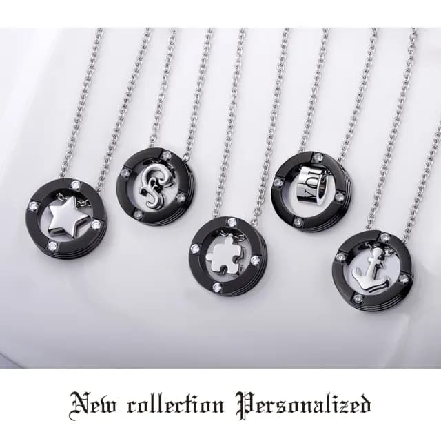 【GIUMKA】男項鍊．星有所屬．大墜．黑色(白色情節禮物)