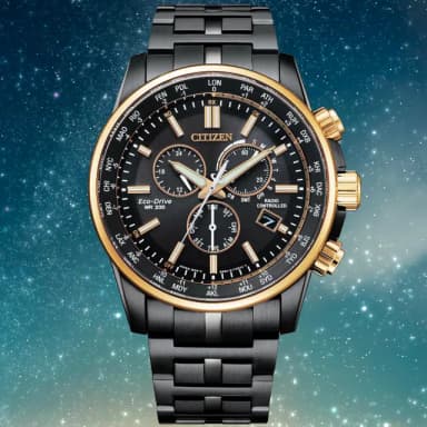 【CITIZEN 星辰】GENTS系列 魂黑色 電波對時 光動能 計時腕錶 母親節 禮物 推薦(CB5888-87E)