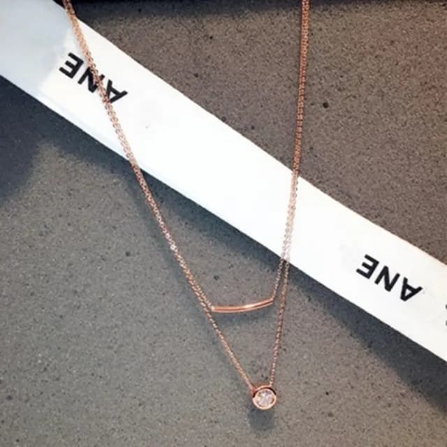 【米蘭精品】現貨+預購 玫瑰金項鍊鑲鑽吊墜(時尚精緻簡約情人節生日聖誕節交換禮物女飾品73jp23)