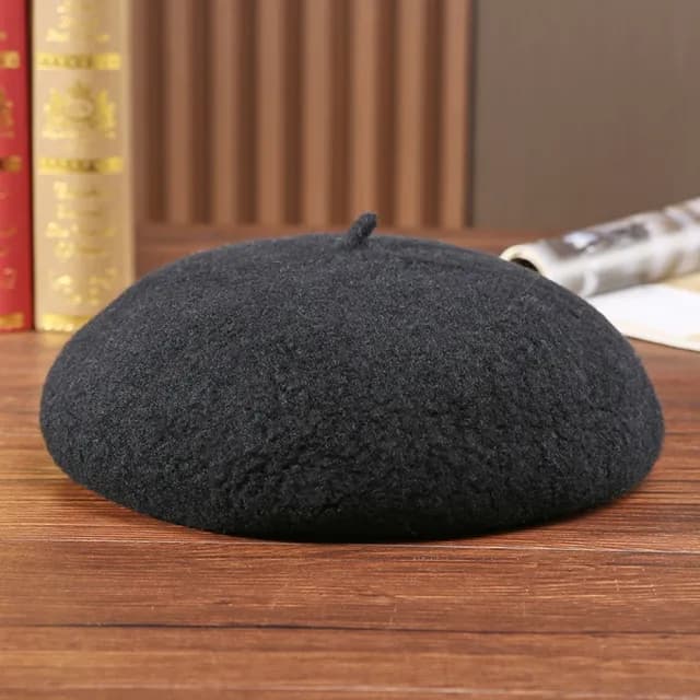 【米蘭精品】現貨+預購 羊毛帽貝雷帽(保暖純色百搭毛呢畫家帽女帽子情人節生日聖誕節交換禮物4色74dq45)