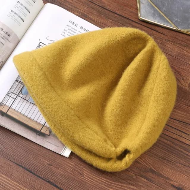 【米蘭精品】現貨+預購 羊毛帽堆堆帽(保暖百搭毛呢針織純色女帽子情人節生日聖誕節交換禮物4色74dq36)