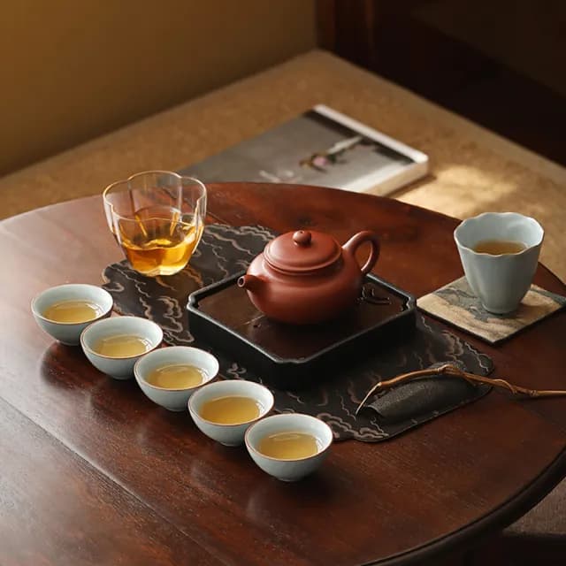 【美味好伙伴】汝窯茶杯禮盒 一海五杯(茶杯 茶具 茶壺 泡茶壺)